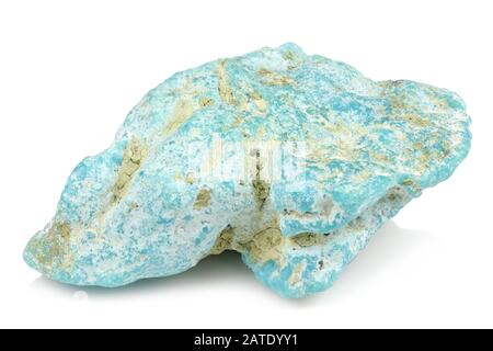 turquoise from Sleeping Beauty Mine, Arizona isolated on white background Stock Photo