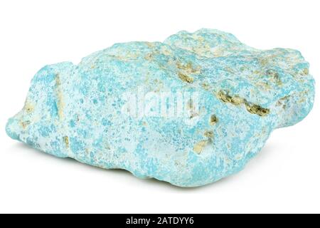 turquoise from Sleeping Beauty Mine, Arizona isolated on white background Stock Photo