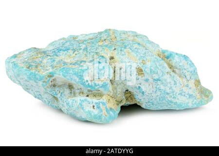 turquoise from Sleeping Beauty Mine, Arizona isolated on white background Stock Photo