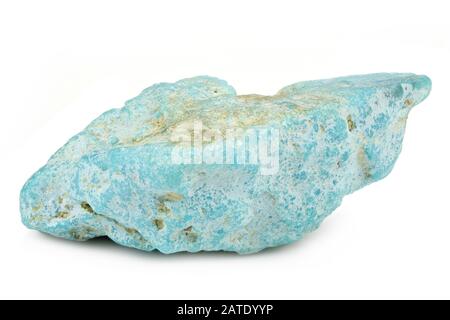 turquoise from Sleeping Beauty Mine, Arizona isolated on white background Stock Photo