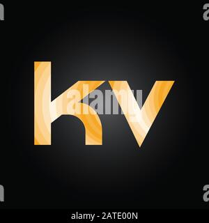 Initial ALphabet KV Logo Design vector Template. Abstract Letter KV Linked Logo Stock Vector