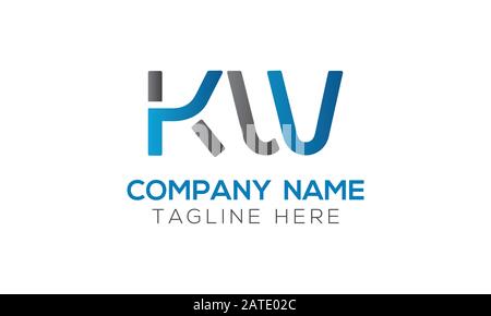 Initial ALphabet KW Logo Design vector Template. Abstract Letter KW Linked Logo Stock Vector