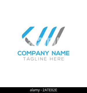 Initial ALphabet KW Logo Design vector Template. Abstract Letter KW Linked Logo Stock Vector