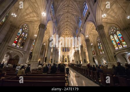 Symmetrical composition of the interior of Trinity Church Stock Photo