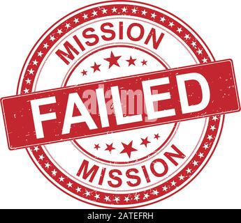 Mission Failed text on red round stamp Stock Vector