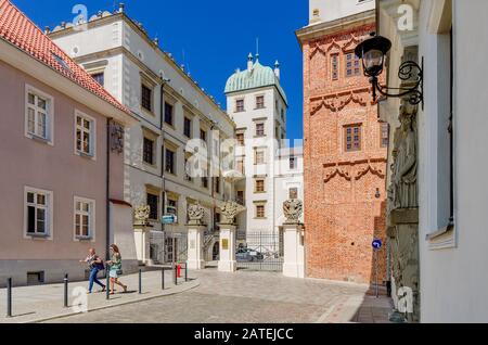 Szczecin, West Pomeranian Province, Poland. Pomeranian Dukes Castle view from Grodzka street. Stock Photo