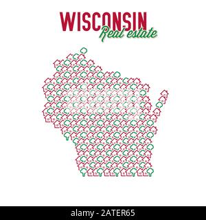Map of Green in Wisconsin Stock Photo - Alamy