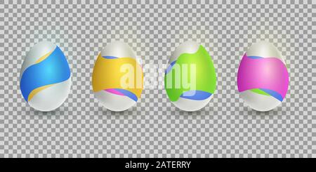 Easter eggs and colorful pattern of wavy shapes. Liquid design. Elements for your project. Vector illustration. EPS 10 Stock Vector