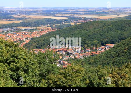 August 06 2018 - Thale, Saxony-Anhalt, Germany: View on thale in the Harz Mountains in Germany Stock Photo