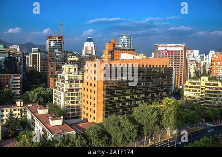 SANTIAGO, CHILE 15 JANUARY 2016 - Costanera Center - Santiago - Chile. Business center of Santiago Stock Photo