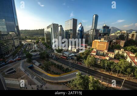 SANTIAGO, CHILE 15 JANUARY 2016 - Costanera Center - Santiago - Chile. Business center of Santiago Stock Photo