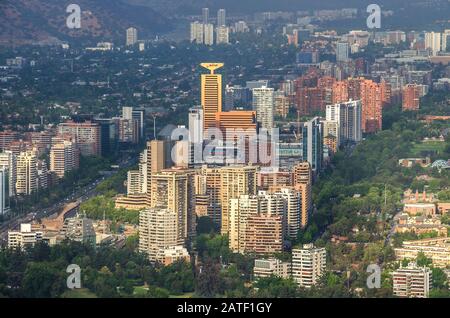 SANTIAGO, CHILE 15 JANUARY 2016 - Santiago City Center - Chile, business center of Santiago day landscape Stock Photo