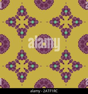 Seamless ornamented vintage wallpaper or tiles print pattern Stock Photo