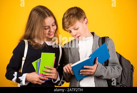 Talent development. School education for advanced level. Classes for teens. International students exchange. School knowledge. Better together. Student ready for lessons. Regular school program. Stock Photo