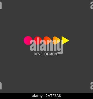 Icon change, transformation, evolution, transformation, coaching. Circle turns into up arrow Vector illustration Stock Vector