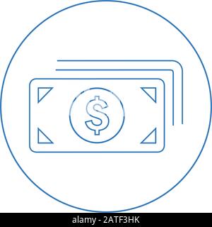 Fully editable Cash, dollar, money, bank note icon for commercial, print media, web or any type of design projects. Stock Vector