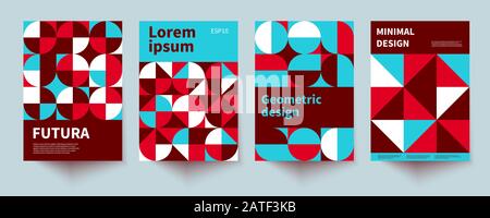 Retro geometric covers for brochures. Abstract shape composition in scandinavian style. Vector illustration Stock Vector