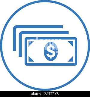 Fully editable Cash, dollar, money, bank note icon for commercial, print media, web or any type of design projects. Stock Vector