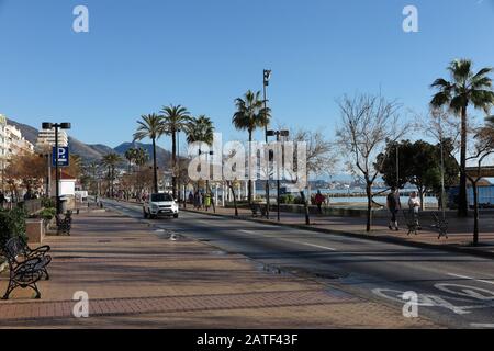 Paseo Marítimo Rey de España, seafront, promenade area, Fuengirola, Costa del Sol, Spain Stock Photo