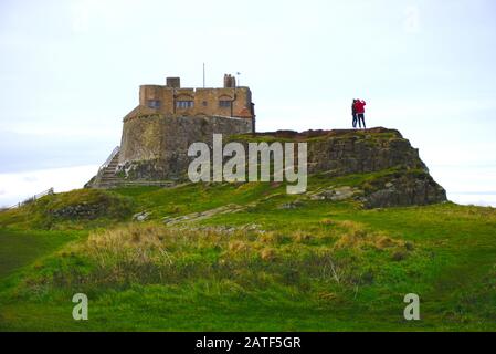 Lindisfarne Castle,  Holy Island, Northumberland, UK. Stock Photo