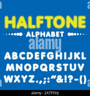 Halftone alphabet font typeface in vector format Stock Vector