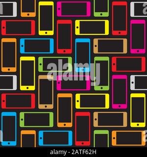 Seamless Smartphone Cellphone Mobile Device Background Stock Vector