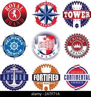 Set of Vintage Retro Labels Stock Vector