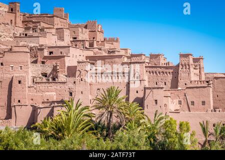 Fortified village and clay houses, Ait Benhaddou, Morocco Stock Photo