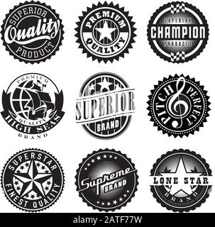 Set of Vector Vintage Retro Labels Stock Vector