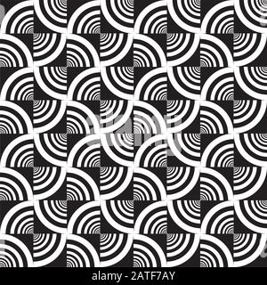 Seamless Abstract Geometric Texture Pattern in Black and White Stock Vector