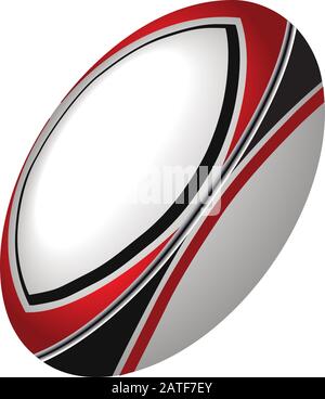 Vector rugby ball in imaginary colour scheme, isolated on white background. Stock Vector