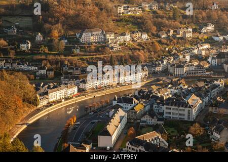 The quaint little town of Bouillon along the river Semois in Belgium Stock Photo