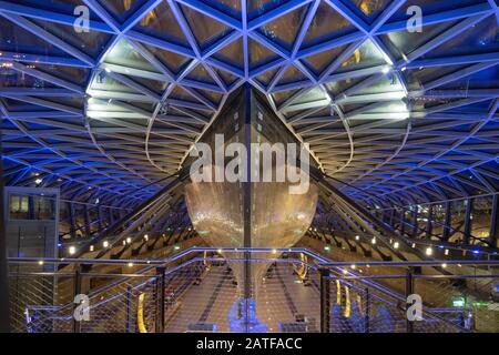 London and the hull of the Cutty Sark at Greenwich. Stock Photo