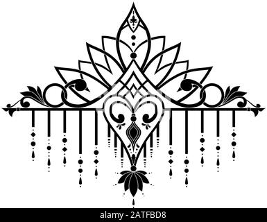Baroque Damask Mehndi Tattoo Design Stock Vector - Illustration of  affirmative, pattern: 135997239