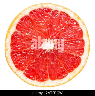 Grapefruit slice isolated on white background Stock Photo