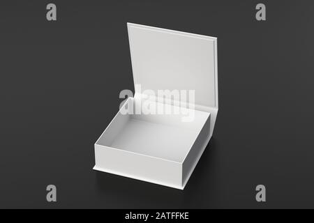 Download Blank white flat square gift box with open and closed ...