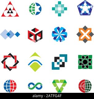 Collection of logo graphic symbol icons in vector format. Stock Vector