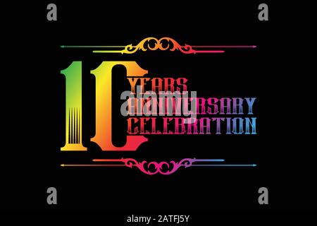 10th years anniversary logo template, Vector design birthday celebration Stock Vector
