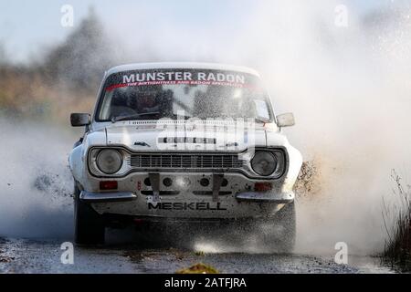 Galway, Galway, Ireland. 2nd Feb, 2020. Irish Tarmac Rally Championship, Galway International Rally; Maurice Meskell and Stephen Meskell (Ford Escort Mk1) win the Historic category of the rally Credit: Action Plus Sports/Alamy Live News Stock Photo