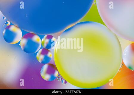 mixing water and oil backgroud, macro abstraction Stock Photo