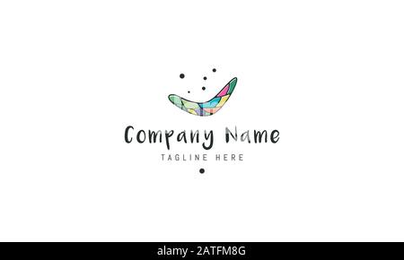 Vector color logo on which an abstract image of a boomerang. Stock Vector