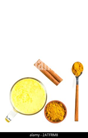 Gold milk, made with turmeric and other spices Stock Photo