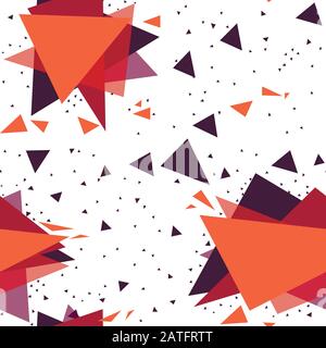 Abstract geometric seamless pattern with triangles flat vector illustration Stock Vector