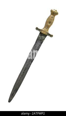 An Isolated Medieval Dagger Or Sword On A White Background Stock Photo