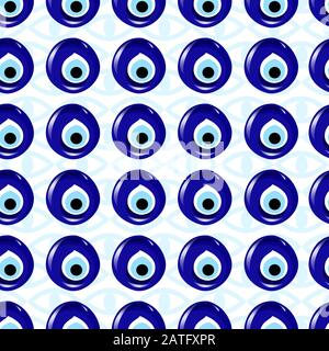 Seamless amulet pattern, Turkish traditional symbol.Ethnic, folk background. - illustration Stock Photo