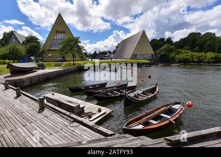 OSLO, NORWAY - JUNE 27, 2016: Outdoor view of the Fram Museum (Frammuseet in Norwegian), a museum telling the story of Norwegian polar exploration. Stock Photo