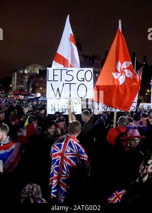 BREXIT Celebrations in Parliament Square 31st January 2020. Stock Photo