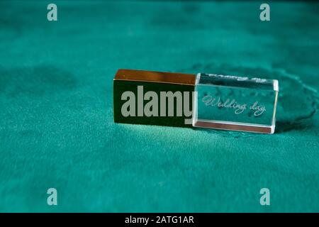wedding day usb memory stick on on wedding photobook Stock Photo