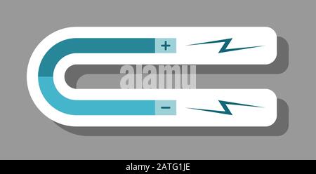 Magnet icon that symbolizes attraction and charm. All the objects, shadows and background are in different layers. Stock Vector