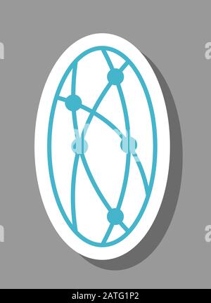Network icon that symbolizes globe and connection. All the objects, shadows and background are in different layers. Stock Vector
